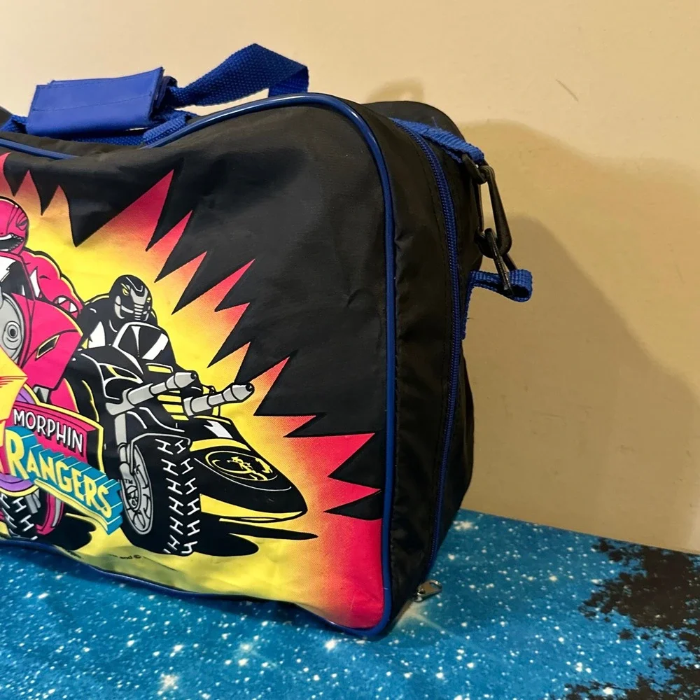 Vintage 1993 Mighty Morphin Power Rangers Duffel Bag Blue Pink Black Rangers